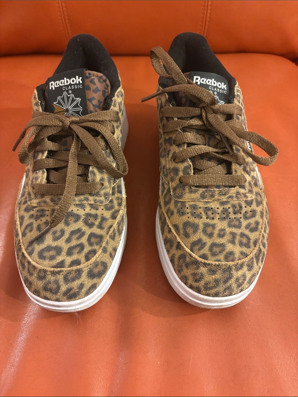 Reebok Classic Leopard Print Sneakers in Brown and Black